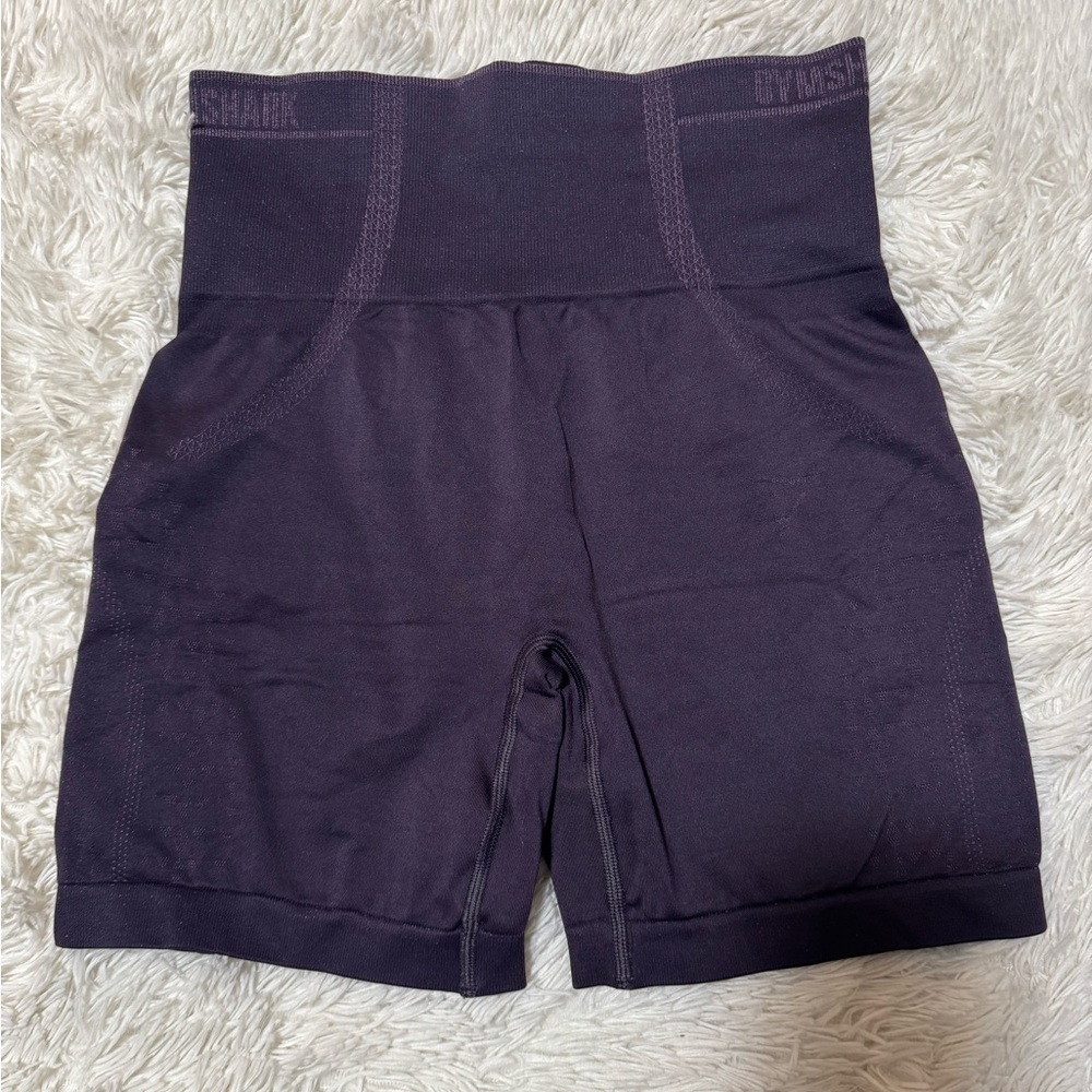 Gymshark Women's Dark Purple High-Waisted Shorts
